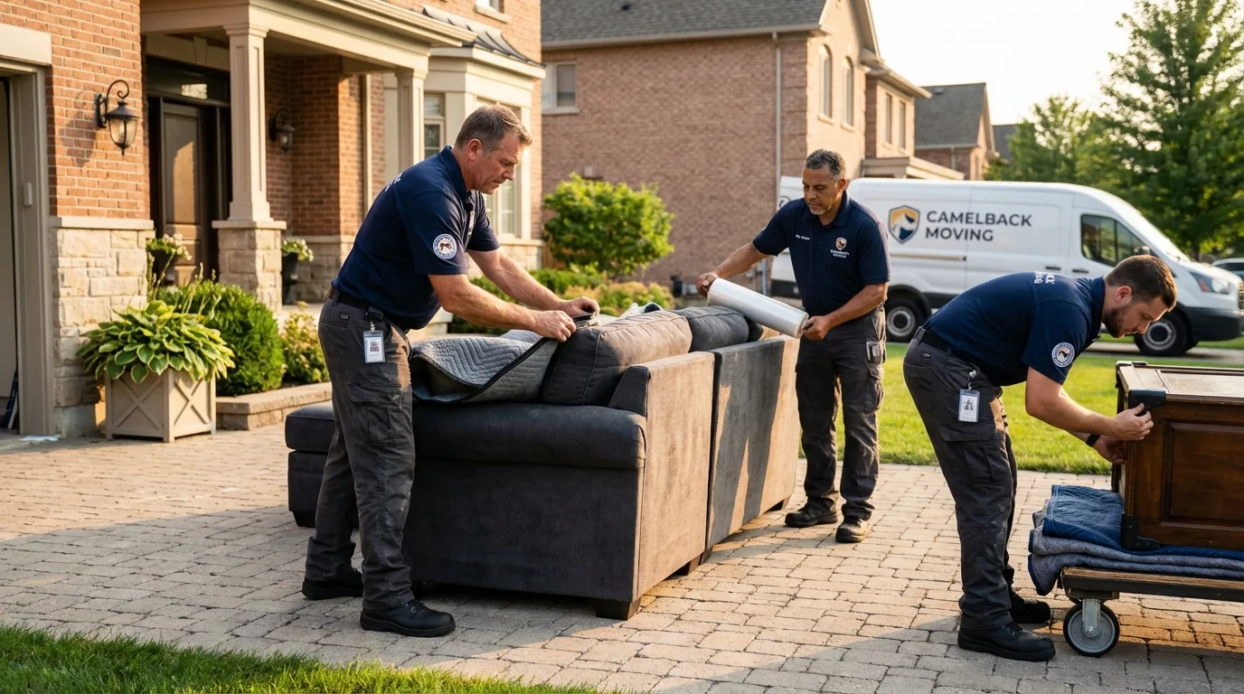 Large estate moving crew wrapping furniture in Tiffin, OH