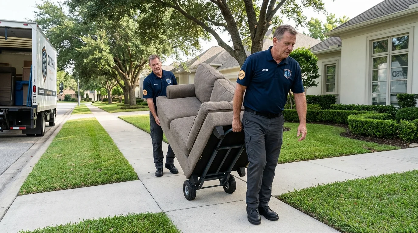 Local residential moving crew loading furniture in Tiffin, OH